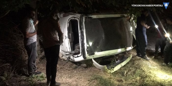 Şemdinli'de uçuruma yuvarlanan kamyonetin sürücüsü yaralandı
