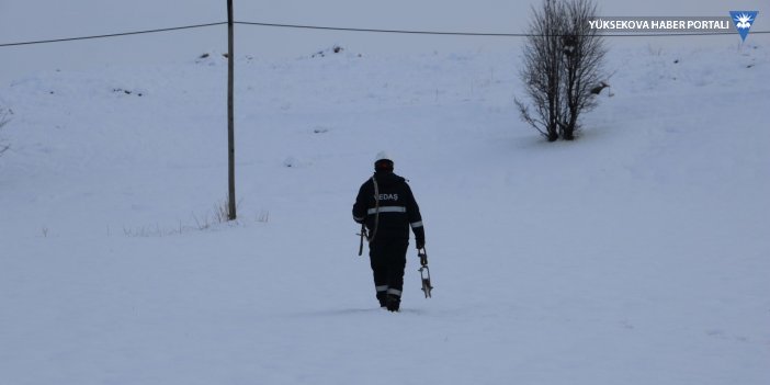 Hakkari'de arıza ekipleri, karlı yolları aşıp elektrik arızasını giderdi
