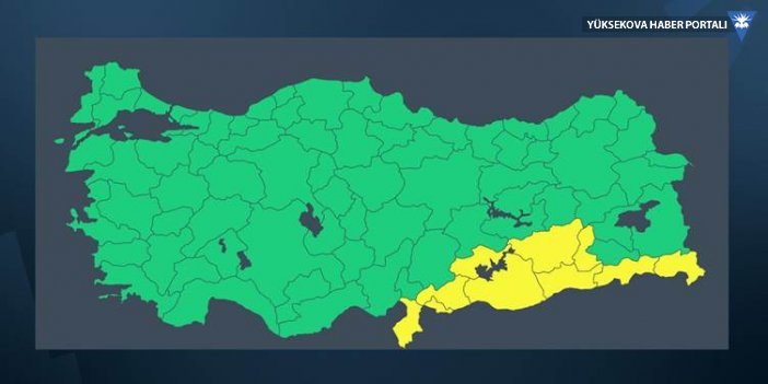 Diyarbakır, Batman ve Hakkari dahil 10 kent için sarı uyarı
