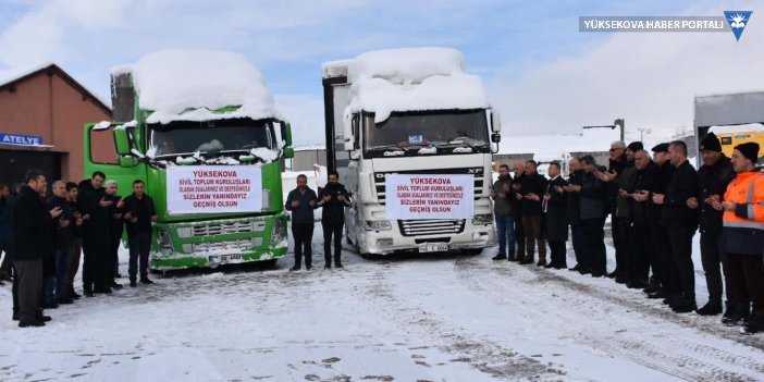 Yüksekova'da toplanan yardımlar deprem bölgesine gönderildi