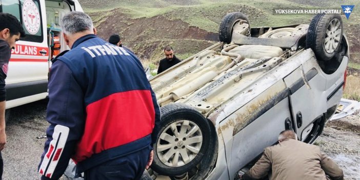 Hakkari-Van kara yolunda takla atan araçtaki 6 kişi yaralandı