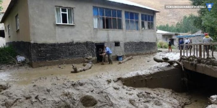 Yağışın olmadığı köyü, yayladan gelen su bastı; evler su altında kaldı, 2 at öldü