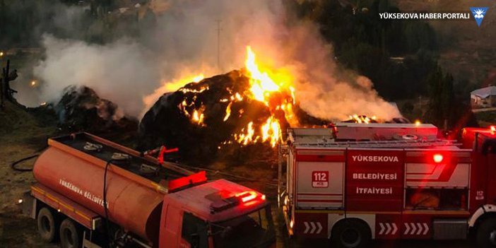Yüksekova’da çıkan yangında 8 bin ot bağı kül oldu