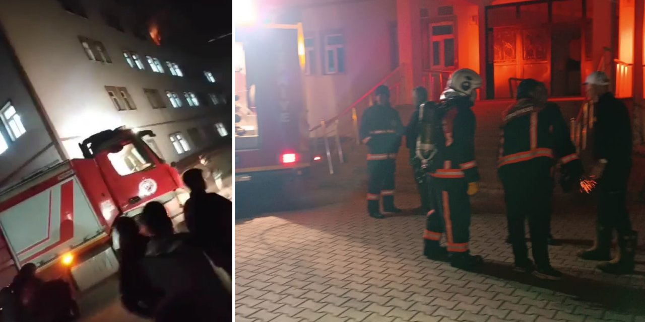 Yüksekova'da öğrenci pansiyonunda yangın: 12 öğrenci ve 1 öğretmen dumandan etkilendi