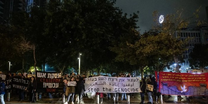 Tel Aviv'de Gazze eylemleri: 'Açlık, susuzluk, salgın hastalıklar...'