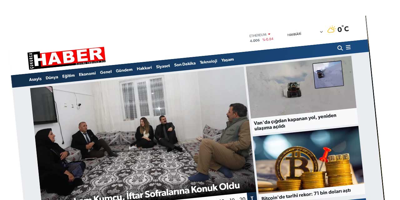 Çukurca'nın ilk haber sitesi 'Çukurca Haber' yayına başladı