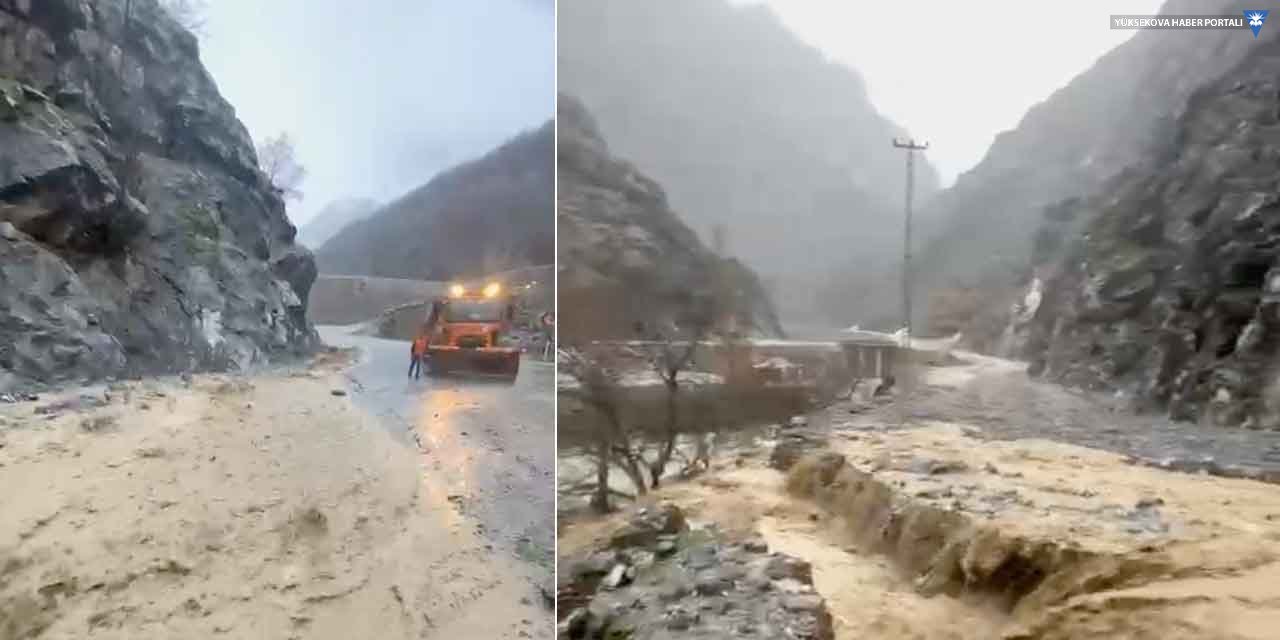 Dağlıca yolunda sel: Yol çöktüğü için araç trafiğine kapatıldı
