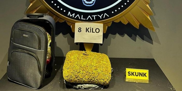 Malatya’da 8 kilo skunk yakalandı