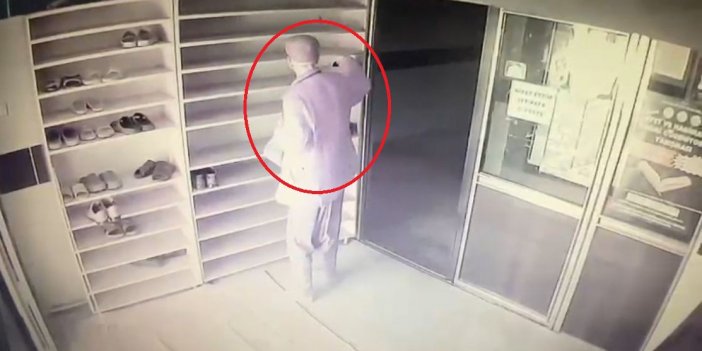 Diyarbakır'da hırsız, camide gözüne kestirdiği iki çift ayakkabıyı çaldı