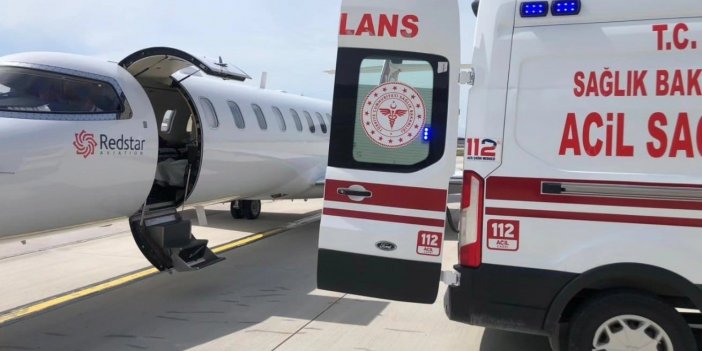 Kalp hastası bebek için ambulans uçak havalandı