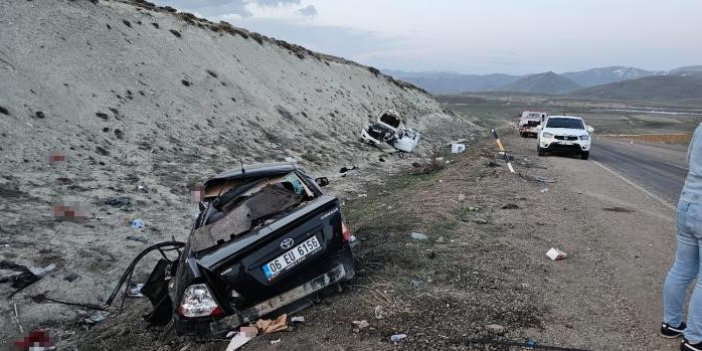 Erzurum’da pikap ile otomobil kafa kafaya çarpıştı: 1 ölü, 6 kişi yaralı