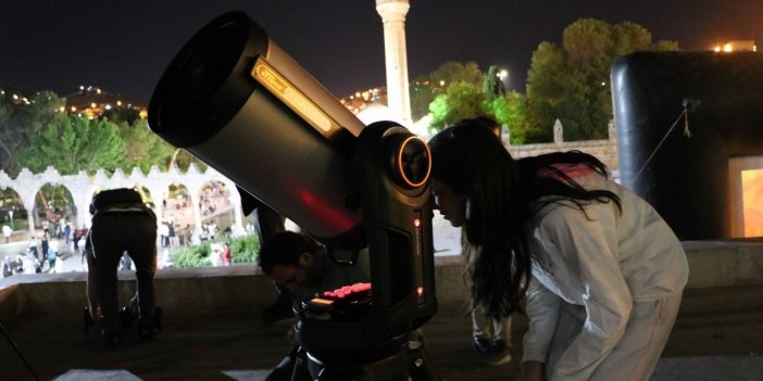 Balıklıgöl’de çocuklara teleskoplarla gökyüzü izletildi