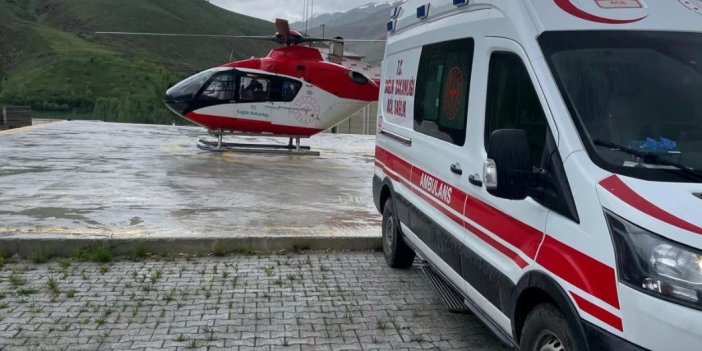Apandisit tanısı konulan hasta için ambulans helikopter havalandı