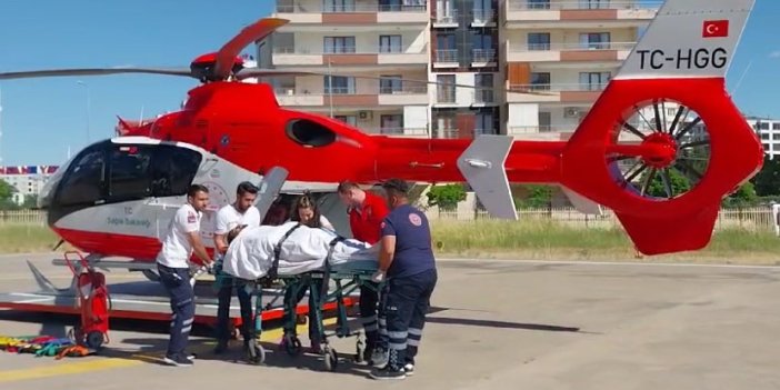 Trafik kazasında yaralanan kişi ambulans helikopterle hastaneye nakledildi