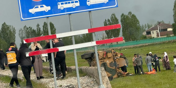 Yüksekova'da askeri araç şarampole yuvarlandı