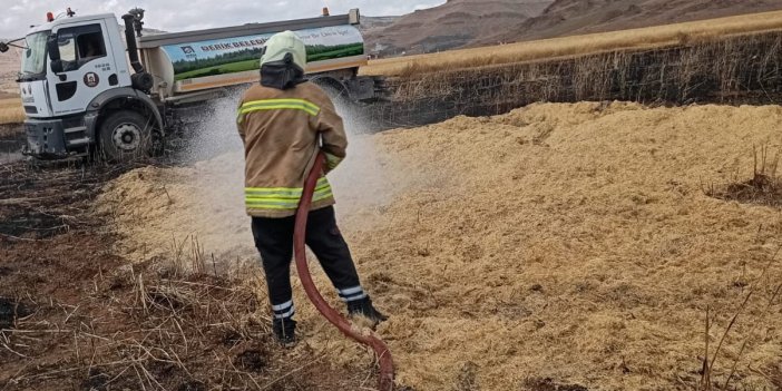 Derik’te 120 dönüm buğday tarlası yandı