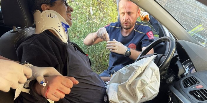 Mardin’de kontrolden çıkarak devrilen otomobilin sürücüsü yaralandı