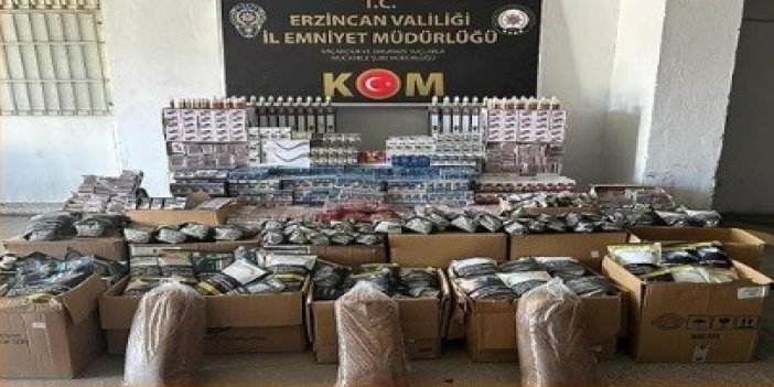 Erzincan’da 1 milyon 250 bin TL değerinde kaçak ürünler yakalandı