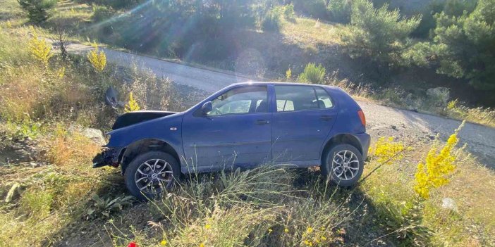 Malatya’da otomobil şarampole uçtu, 1 kişi yaralandı