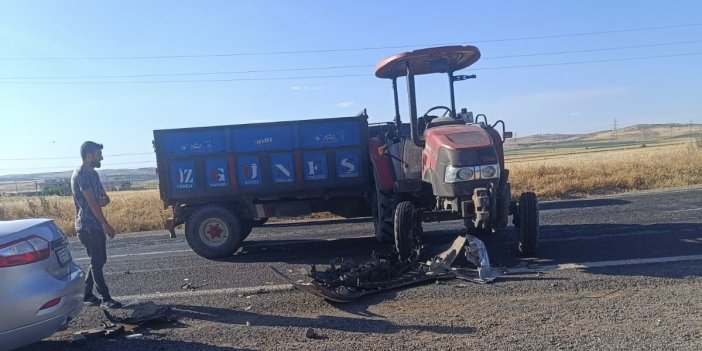 Mardin’de otomobille traktör çarpıştı: 2 yaralı