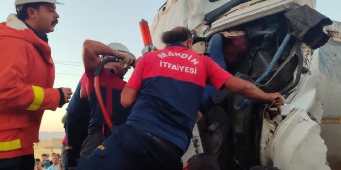 Artuklu'da tanker ile tır çarpıştı: 1 yaralı