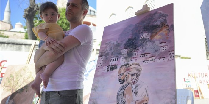 247 sanatçı Gazze'de yaşanan katliamı fırçalarıyla protesto etti