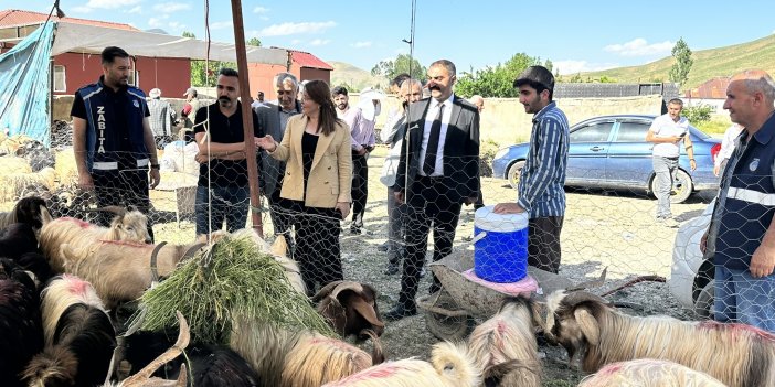 Yüksekova Belediye Eş Başkanları hayvan pazarında satıcıları ziyaret etti