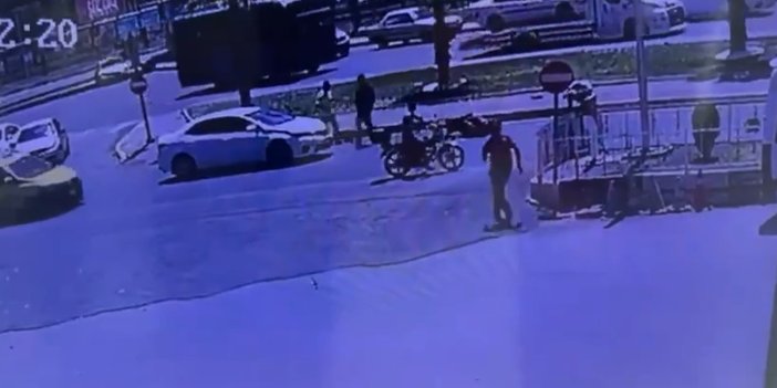 Urfa’da otomobil ile motosikletin çarpışması kameraya yansıdı