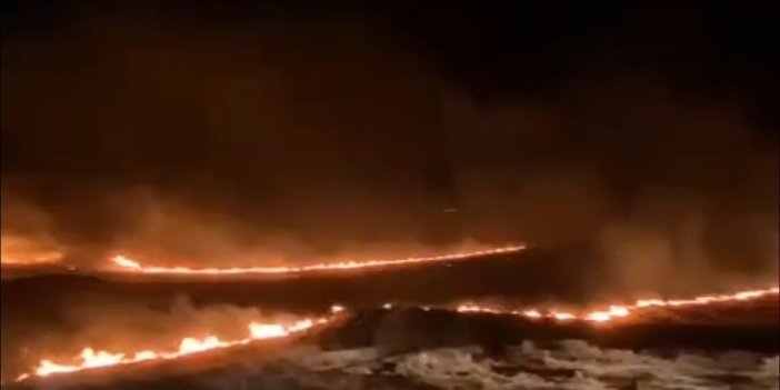 Siirt’te boş arazide anız yangını