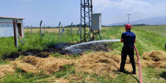 Iğdır’da trafodan çıkan kıvılcım yangına sebep oldu