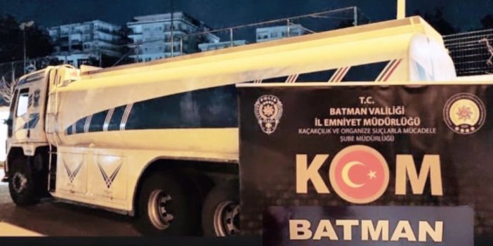 Batman'da su tankerinde 21 ton kaçak akaryakıt yakalandı