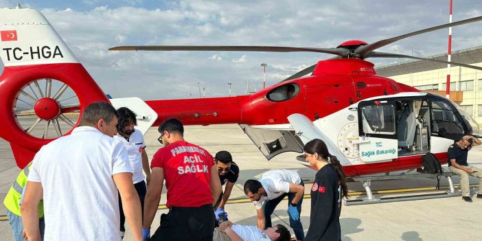 Van’da dereye düşen çocuk için ambulans helikopter havalandı