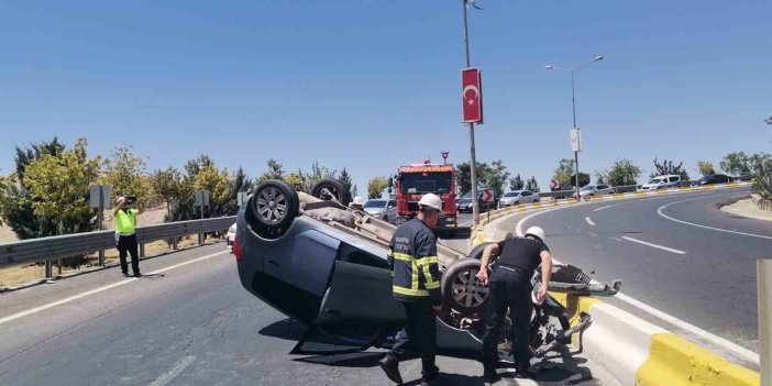 Mardin’de otomobil takla attı: 1 kişi yaralandı