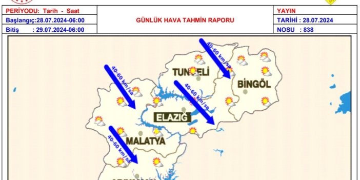 Meteoroloji kuvvetli rüzgar uyarısında bulundu