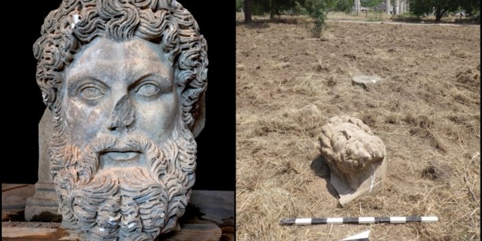 Aydın'daki Aphrodisias Antik Kenti'nde "kolosal Zeus başı" bulundu