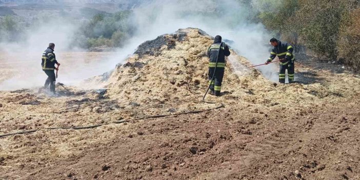 Erzincan'da samanlık yangını itfaiyenin müdahalesiyle kontrol altına alındı