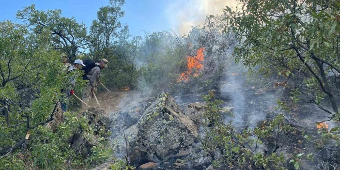 Dersim’deki yangına, karadan ve havadan müdahale sürüyor