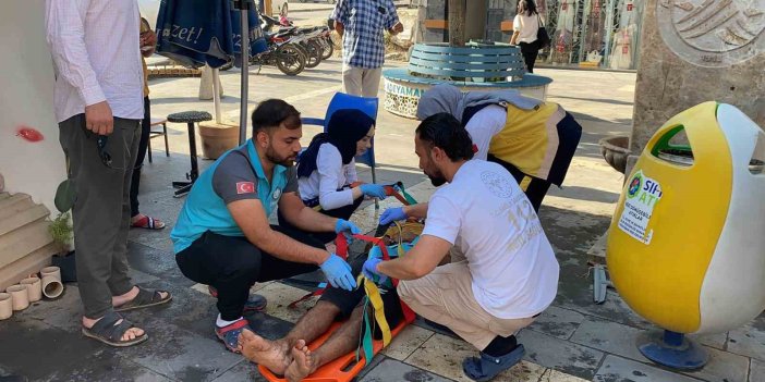 Adıyaman'da bir motosiklet sürücüsü metrelerce havaya uçtu