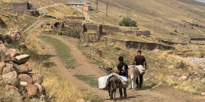 Iğdır'da çocukların eşekle su taşıma çilesi