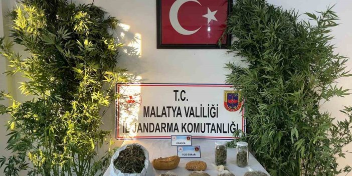 Malatya’da uyuşturucu operasyonu:  685 gram kubar esrar ve 8 kök kenevir bitkisi ele geçirildi