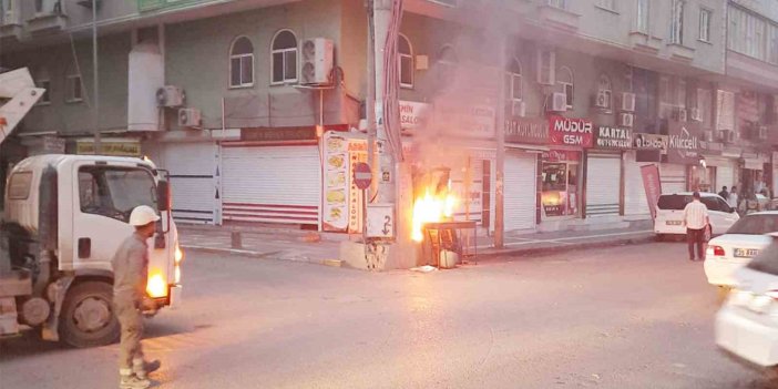 Kızıltepe’de elektrik panosu henüz belirlenemeyen bir nedenle alev aldı