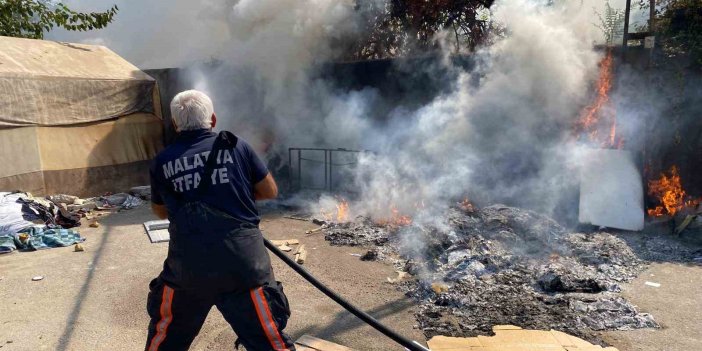 Malatya’da bir işyerinde yangın çıktı