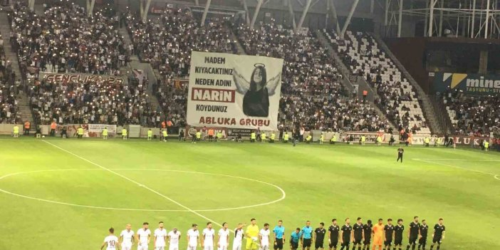 Elazığspor taraftarı ‘Narin’ pankartı açtı