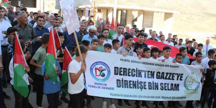 Hakkari Derecik’te Filistin’e destek yürüyüşü yapıldı