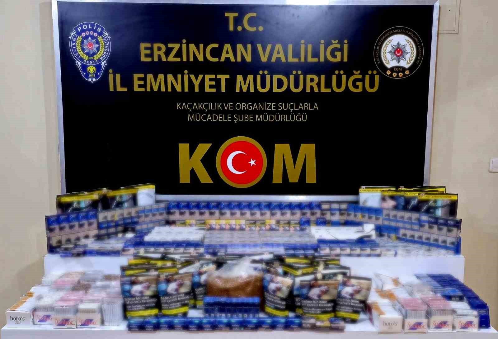 Erzincan’da kaçak tütün ele geçirildi