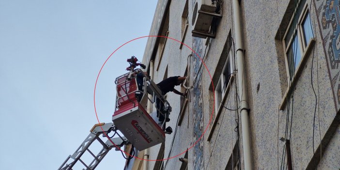 Polis, kayıp olan Esranur’u bulmak için iş yerine itfaiye merdiveniyle girdi