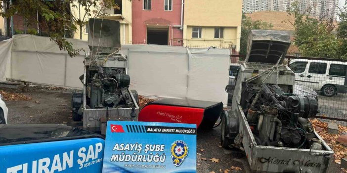 Malatya'da 3 ay önce çalınan milyonluk şap makineleri bulundu