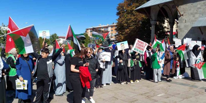 İsrail Erzurum’da protesto edildi