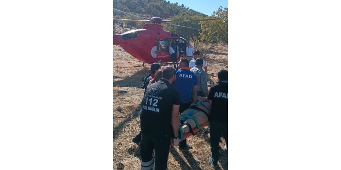 Siirt'te meyve toplarken ağaçtan düştü, ambulans helikopterle hastaneye sevk edildi