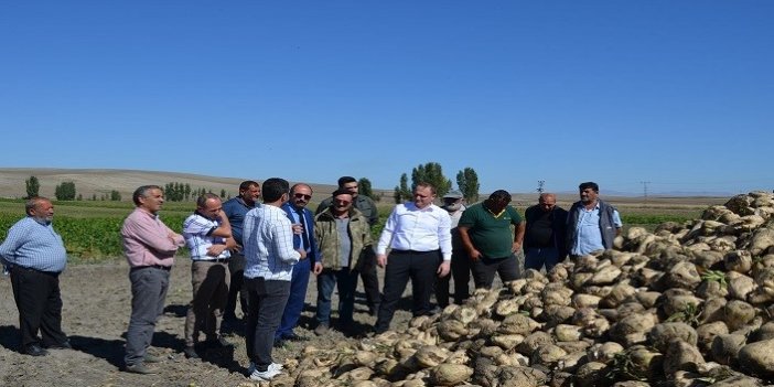 Bulanık Kaymakam Koşansu, şeker pancarı hasadı yapan çiftçileri ziyarette bulundu